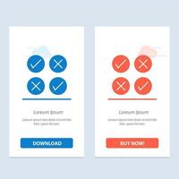 Creative Cross Design Tick  Blue and Red Download and Buy Now web Widget Card Template vector