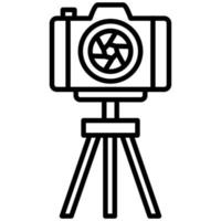 Tripod Camera Line Icon vector