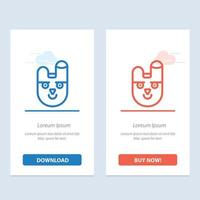 Animal Bunny Face Rabbit  Blue and Red Download and Buy Now web Widget Card Template vector