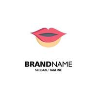 Lips Girl Business Logo Template Flat Color vector