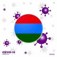 Pray For Karelia COVID19 Coronavirus Typography Flag Stay home Stay Healthy Take care of your own health vector