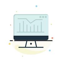 Computer Static Graph Monitor Abstract Flat Color Icon Template vector