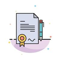 Agreement Certificate Done Deal Abstract Flat Color Icon Template vector