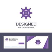 Ilustración de vector de engranaje de configuración de plantilla de logotipo y tarjeta de visita creativa
