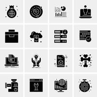 16 iconos universales de negocios vector ilustración de icono creativo para usar en proyectos relacionados con la web y dispositivos móviles