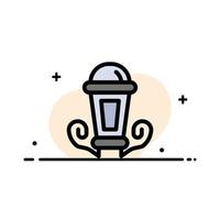 Light Night Lamp Lantern  Business Flat Line Filled Icon Vector Banner Template