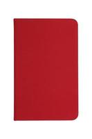 Red notebook with on white background photo