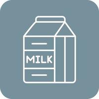 Milk Box Line Round Corner Background Icons vector