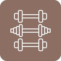 Gym Equipment Line Round Corner Background Icons vector