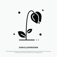 Sunflower Floral Nature Spring solid Glyph Icon vector