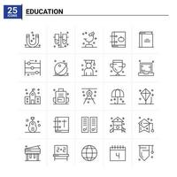 25 conjunto de iconos de educación antecedentes vectoriales vector