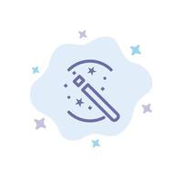 Tricks Solution Magic Stick Blue Icon on Abstract Cloud Background vector