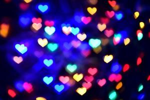 Colorful heart-shaped bokeh. Overlay. Valentine's Day photo