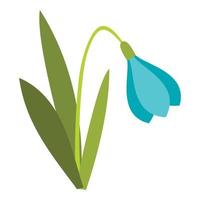 Snowdrop icon, flat style vector