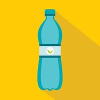 Blue bottle of water icon, flat style vector