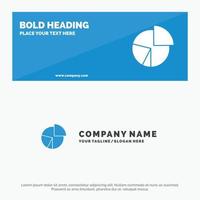 Chart Business Diagram Finance Graph Pie Statistics SOlid Icon Website Banner and Business Logo Template vector