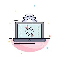 data processing Analysis reporting sync Flat Color Icon Vector