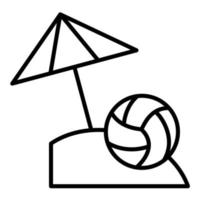 icono de línea de voleibol de playa vector