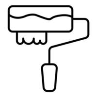 Paint Roller Line Icon vector