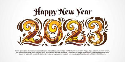 New year 2023 vector design with ornamental concept