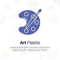 paleta de arte e icono de ilustración vectorial de pincel, relacionado con la escuela y la educación vector