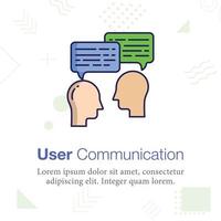 icono de ilustración de vector de comunicación de usuario, relacionado con la escuela y la educación