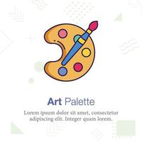 paleta de arte e icono de ilustración vectorial de pincel, relacionado con la escuela y la educación vector