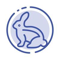 Bunny Easter Easter Bunny Rabbit Blue Dotted Line Line Icon vector