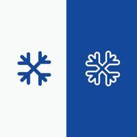 nieve copos de nieve invierno canadá línea y glifo icono sólido bandera azul línea y glifo icono sólido bandera azul vector