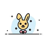 Bunny Easter Rabbit  Business Flat Line Filled Icon Vector Banner Template