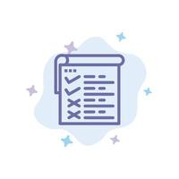 Checklist Testing Report Qa Blue Icon on Abstract Cloud Background vector