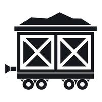 Cart on wheels with gold icon, simple style vector