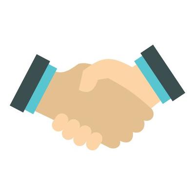 Handshake icon, flat style