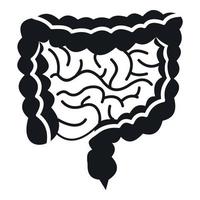 icono de intestinos, estilo simple vector