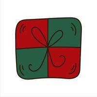 garabatear regalo de navidad. elemento de navidad simple vector