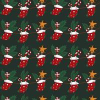 Doodle X-mas seamless pattern. Cute digital paper for Christmas wrapping vector