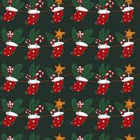 Doodle X-mas seamless pattern. Cute digital paper for Christmas wrapping vector