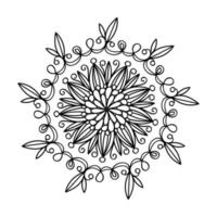 Simple floral outline mandala. Doodle style art vector