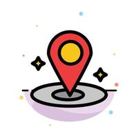 Location Navigation Place Abstract Flat Color Icon Template vector