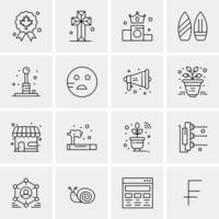 16 iconos universales de negocios vector ilustración de icono creativo para usar en proyectos relacionados con la web y dispositivos móviles