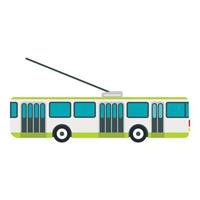 Trolley bus icon, flat style vector