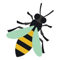 Bee icon, flat style vector