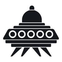 Alien spaceship icon, simple style vector