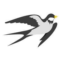 icono de golondrina, estilo plano vector