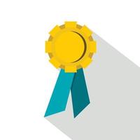 Champion medal icon, flat style vector