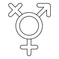 Transgender sign icon, outline style vector