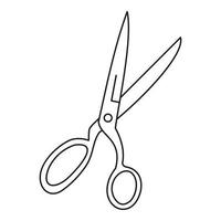 Sewing scissors icon, outline style vector