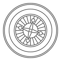 icono de ruleta de casino, estilo de esquema vector
