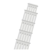 Pisa tower icon, flat style vector