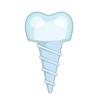 icono de implante dental, estilo de dibujos animados vector